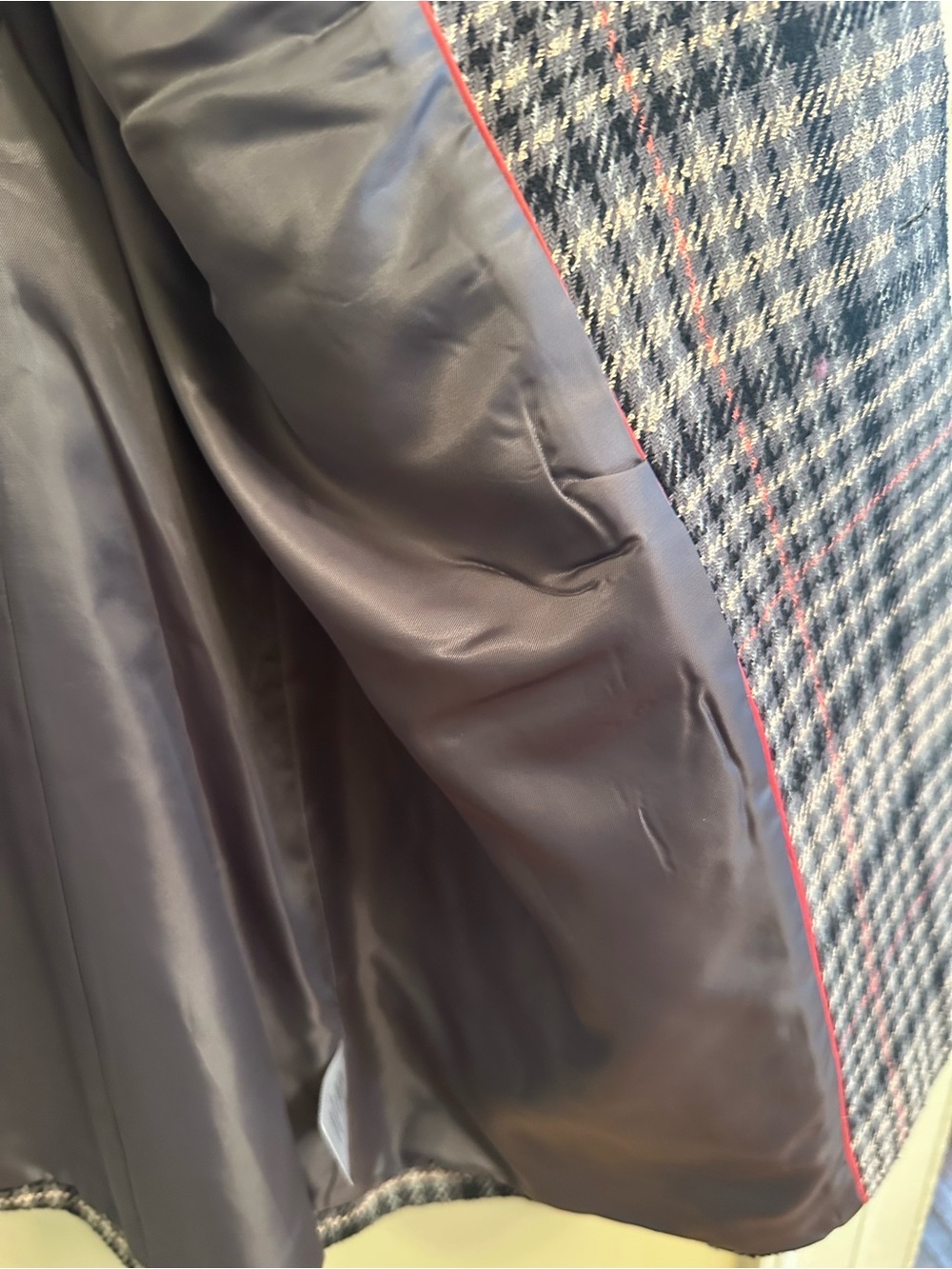 Talbots Women's Oversized Plaid Preppy Blazer in Sage, Black and Pink Size 8 - Picture 7 of 12
